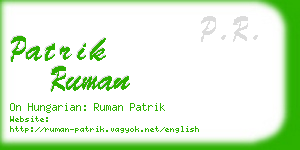 patrik ruman business card